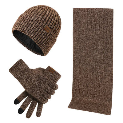 Lässiges Winterset mit Mütze, Schal und Handschuhen für Männer