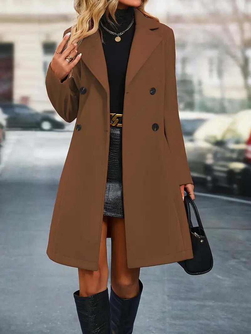 Eleganter doppelseitiger Damen-Trenchcoat mit Reverskragen