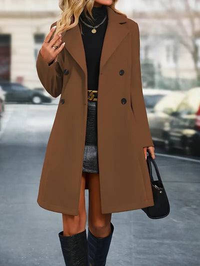 Eleganter doppelseitiger Damen-Trenchcoat mit Reverskragen