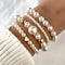 Levana - Stilvolles 4er-Set Armbänder mit Kunstperlen | Zeitlose Eleganz