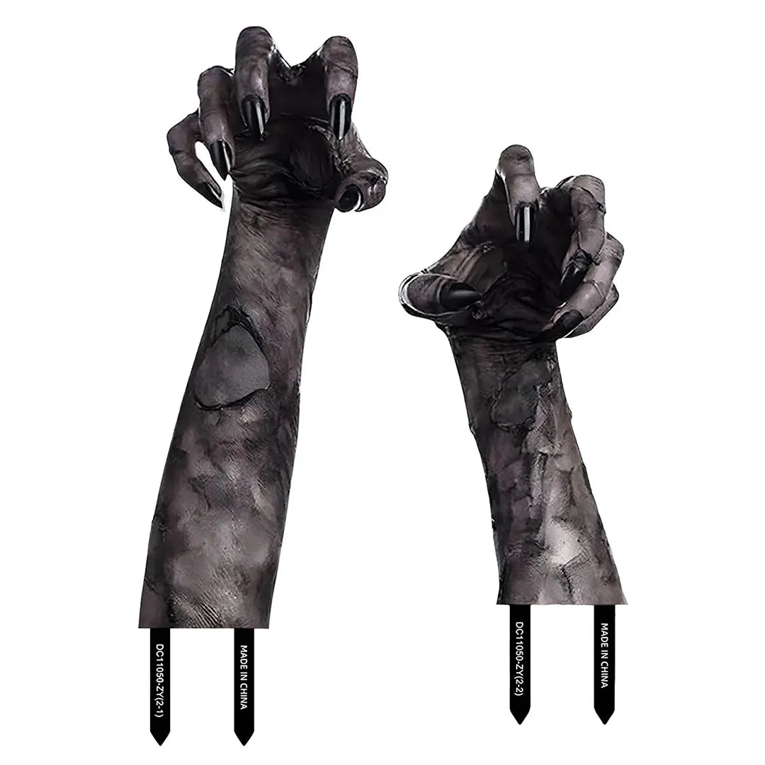 Simulación 3D de mano fantasma de Halloween de 2 piezas: decoración espeluznante para jardín y exterior.