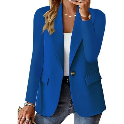Langärmeliger Damenblazer mit Schnalle und schmaler Tasche