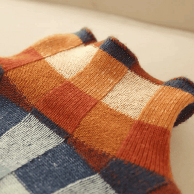 Weicher Kaschmir-Rollkragenpullover | Stilvolles Patchwork-Design