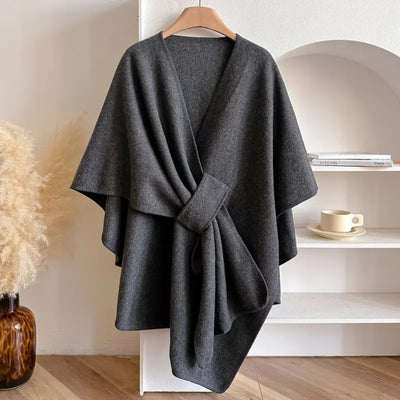 Luxuriöser winddichter Schal-Mantel mit elegantem Fall