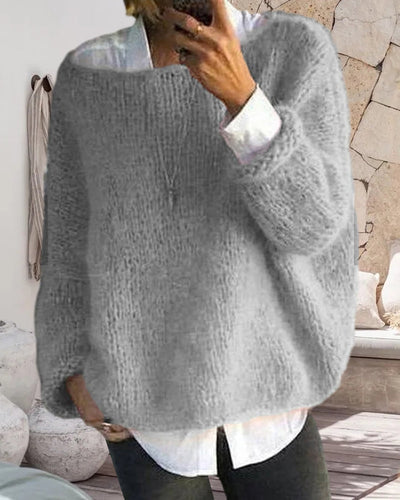 Klassischer Off-Shoulder-Strickpullover für Damen