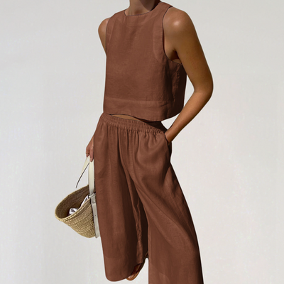 Damen-Loungewear-Set aus natürliche Textur für den Sommer