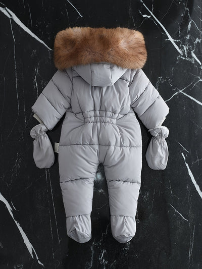 Frosty Baby Strampler - Luxe Winter-Overall mit Kapuze für die kälteren Monate