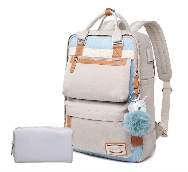 Stilvoller wasserdichter Rucksack für Frauen mit 15,6-Zoll-Laptop-Fach