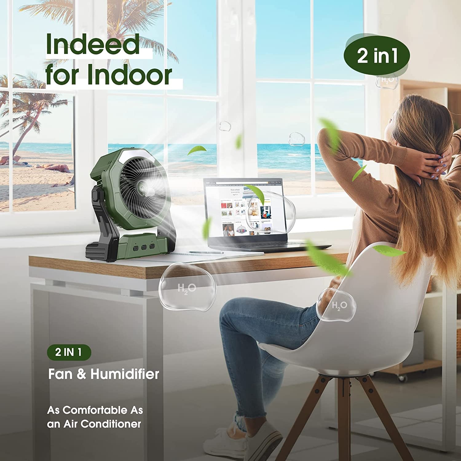 Tragbarer Nebel-Ventilator, 8-Zoll 10000Mah wiederaufladbarer batteriebetriebener Ventilator