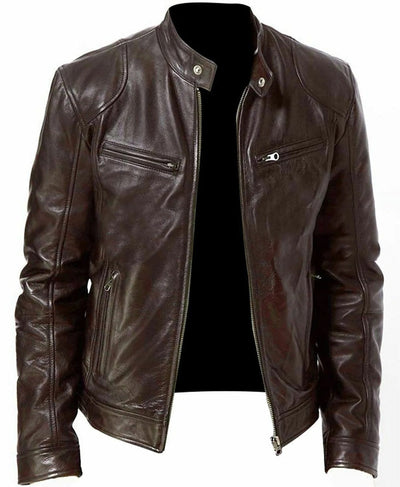 Brodie PU-PU Lederjacke mit Stehkragen