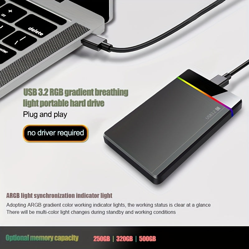 Portabel extern hårddisk USB-C & PD Fast (250 GB-500 GB, för PC, Mac och smarta enheter)