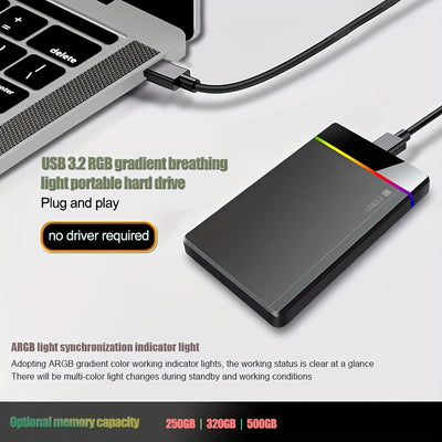 Portabel extern hårddisk USB-C & PD Fast (250 GB-500 GB, för PC, Mac och smarta enheter)