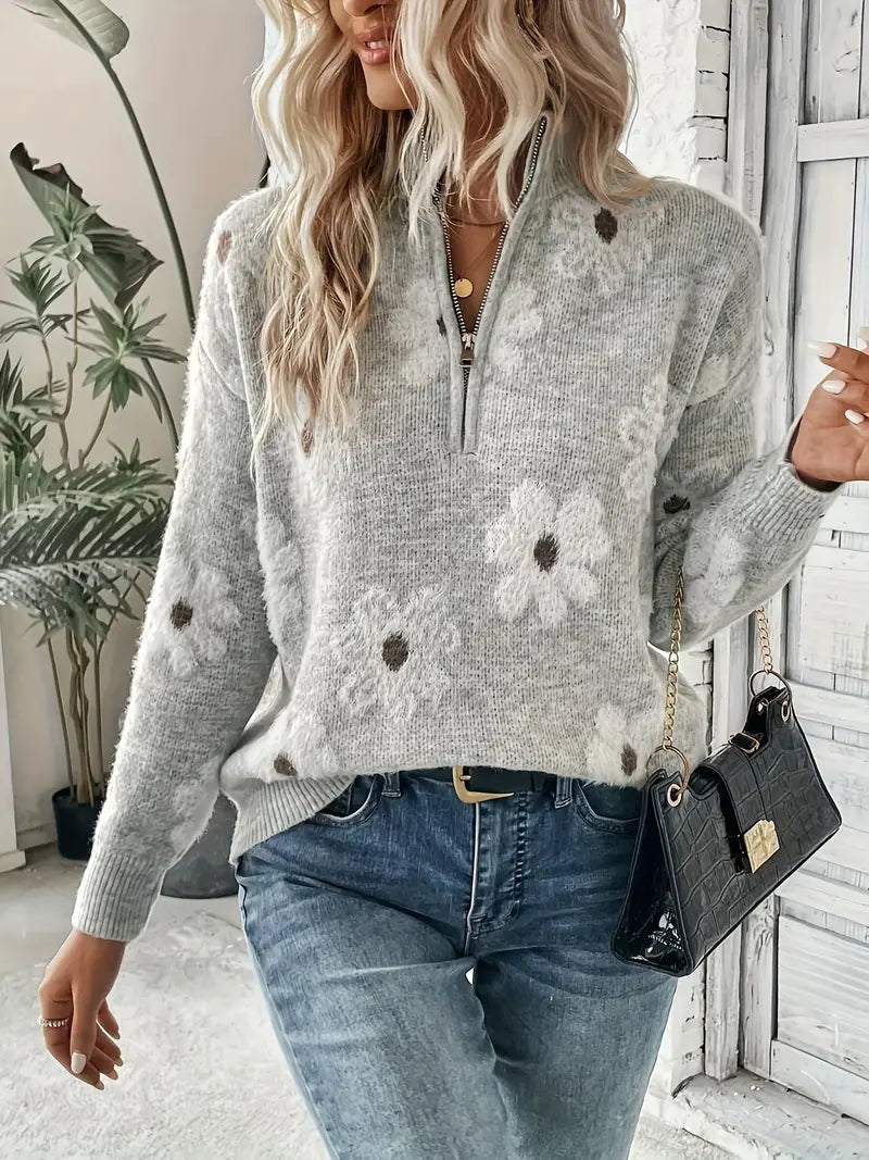 Fiorella - Lässiger Pullover mit Reißverschluss, Damen