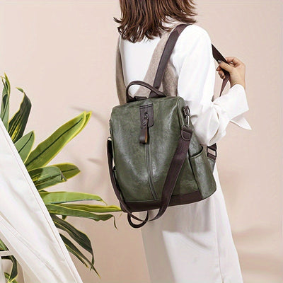 Taschen-Rucksack für Frauen aus veganem PU-PU Leder mit sicherem Design