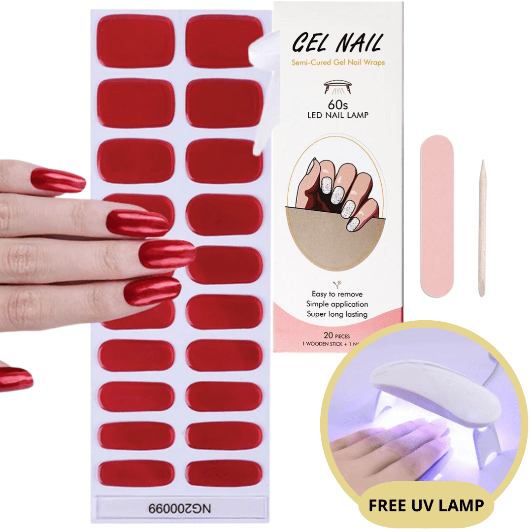 Gel-Nagelsticker-Set mit UV-Lampe