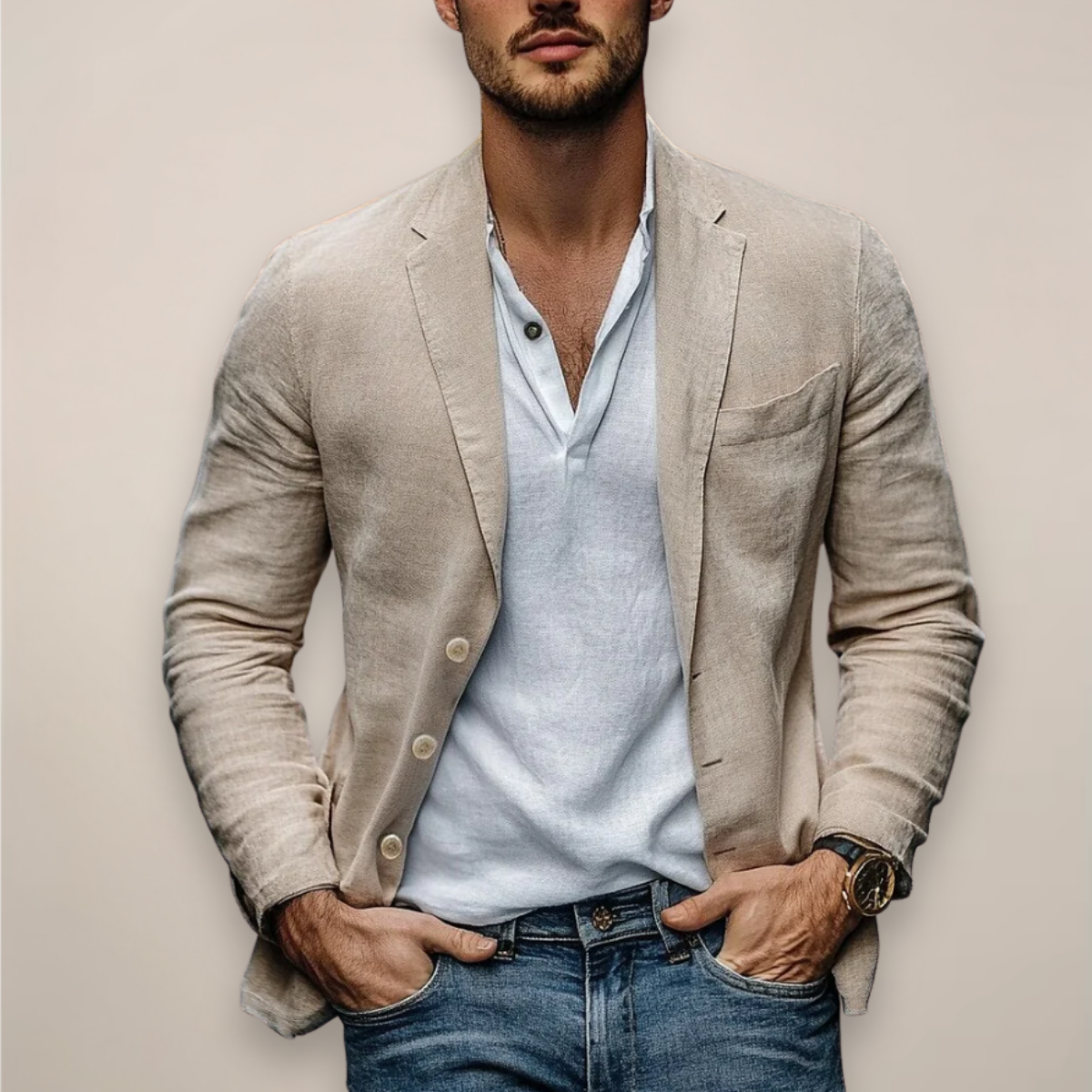 natürliche Texturblazer für Herren - Leicht, bequem und elegant für den Sommer