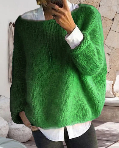Klassischer Off-Shoulder-Strickpullover für Damen