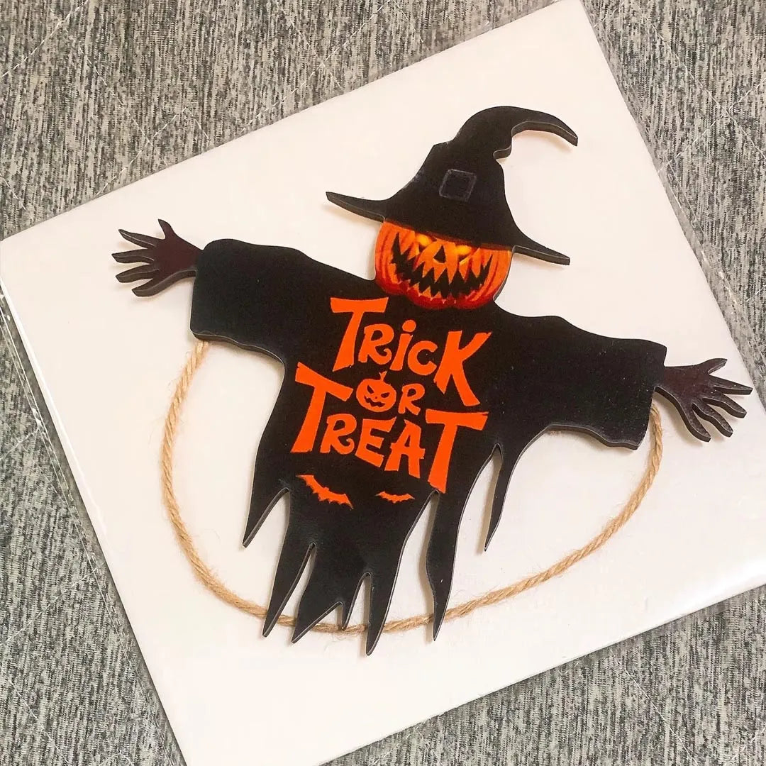 2D Halloween Trick-or-Treat Holzschild