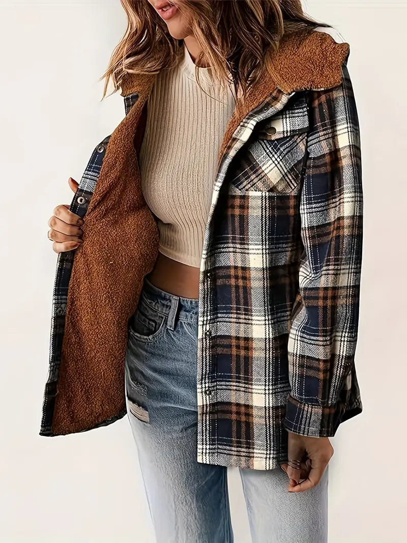 Emma | Karierte Jacke mit Reißverschluss