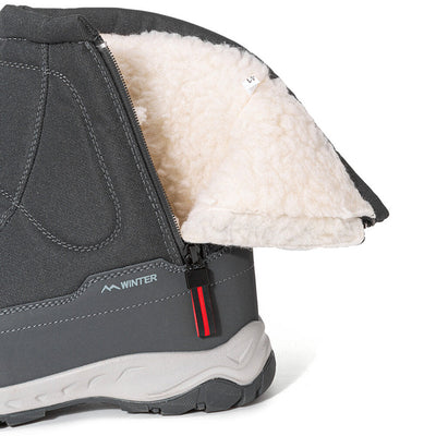 Damen-Winterstiefel mit seitlichem Reißverschluss – wasserdichte, rutschfeste, strapazierfähige Schneestiefel mit warmem Futter
