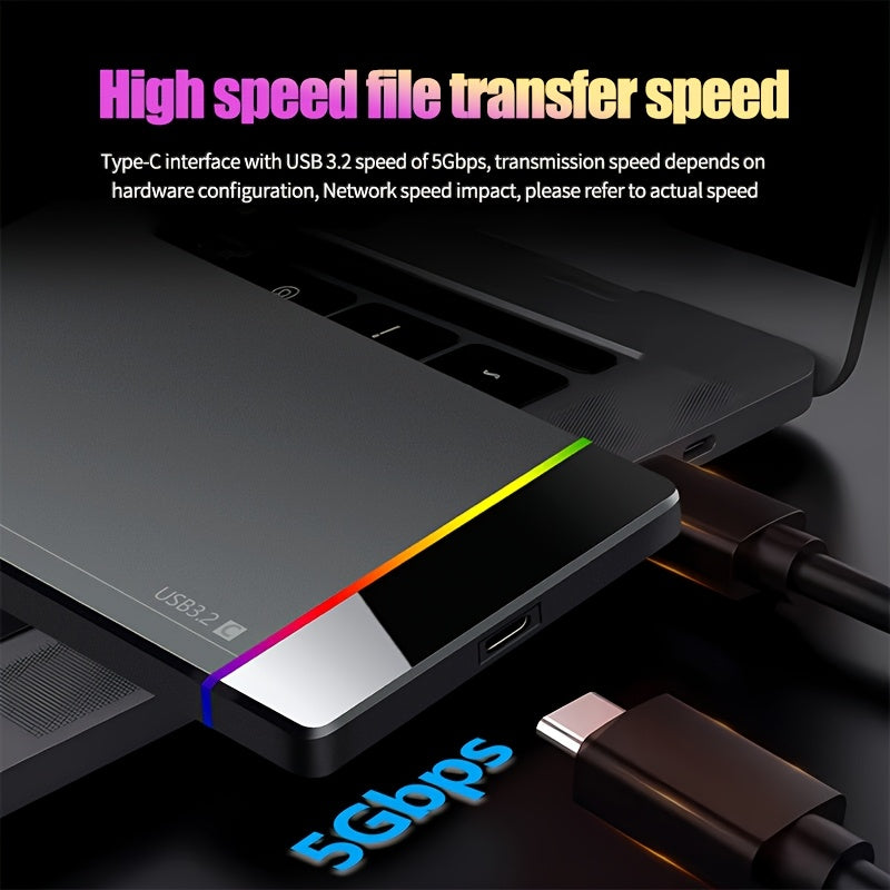 Portabel extern hårddisk USB-C & PD Fast (250 GB-500 GB, för PC, Mac och smarta enheter)