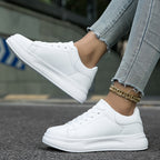 Weiße Clean-PU Leder-Sneakers für Frauen