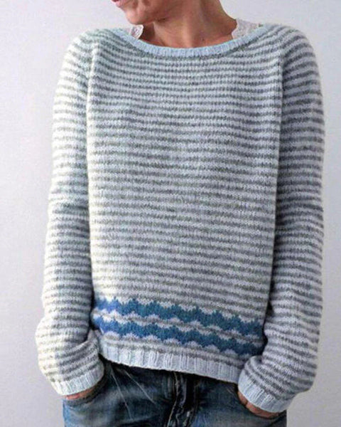 Stylischer Damenpullover mit Retro-Muster für den Herbst