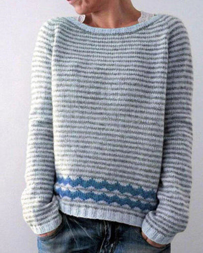 Stylischer Damenpullover mit Retro-Muster für den Herbst