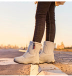 Damen-Winterstiefel mit seitlichem Reißverschluss – wasserdichte, rutschfeste, strapazierfähige Schneestiefel mit warmem Futter