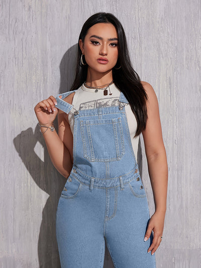 KRISTINE | Hellblauer Denim-Overall mit normaler Passform