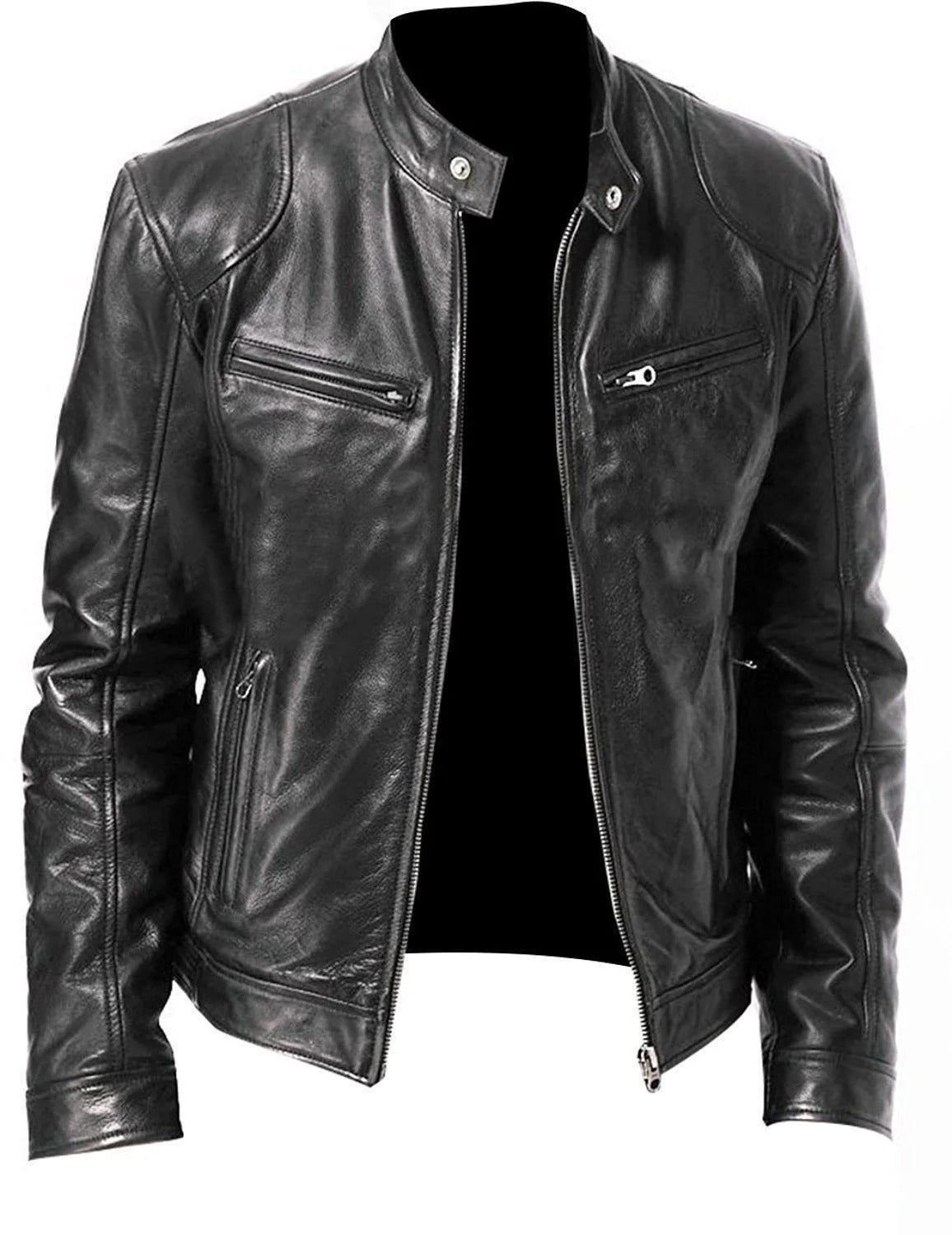 Brodie PU-PU Lederjacke mit Stehkragen