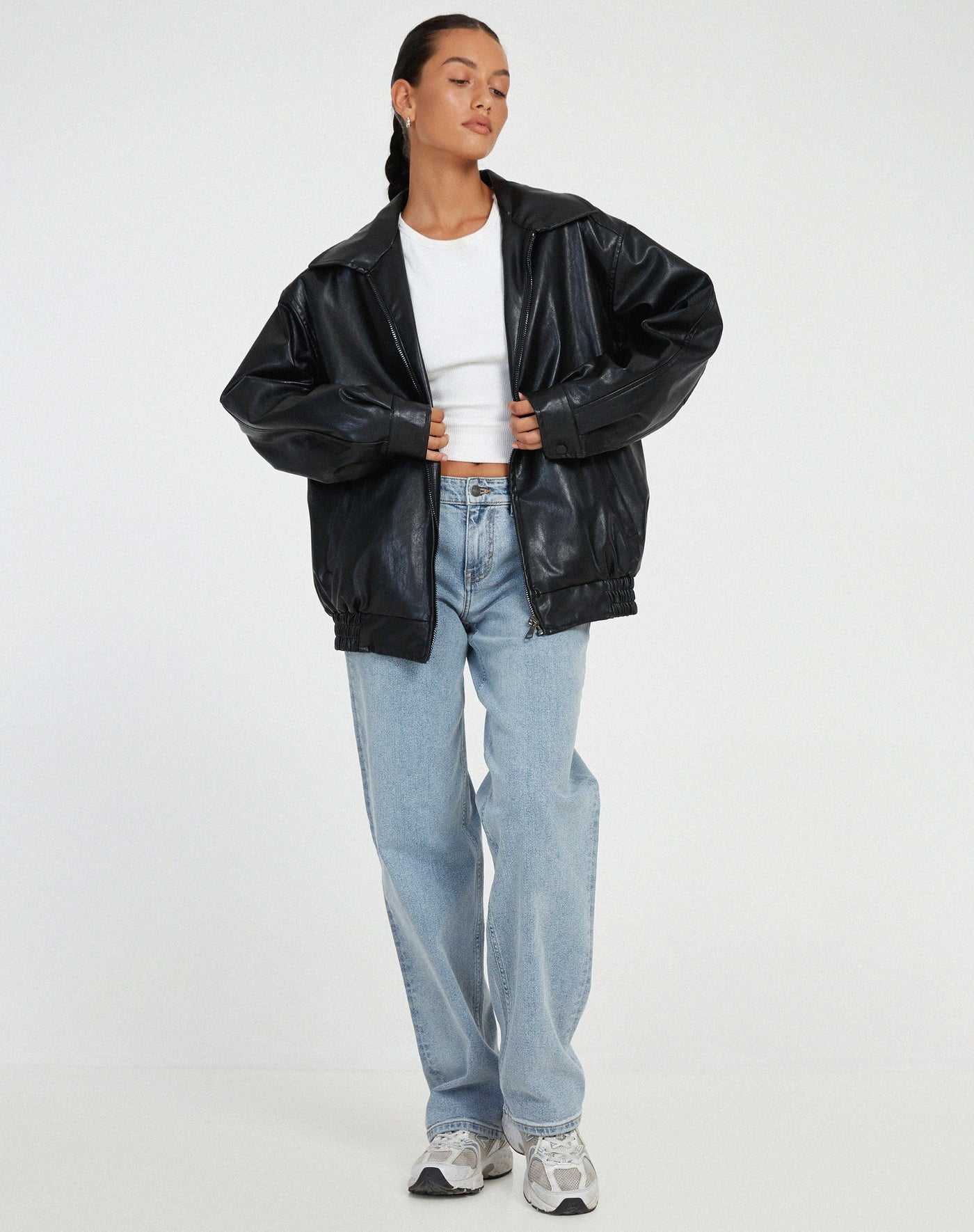 Stylische Lederjacke in Übergröße - Komfortabel und trendig für jeden Tag