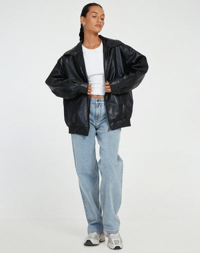 Stylische Lederjacke in Übergröße - Komfortabel und trendig für jeden Tag