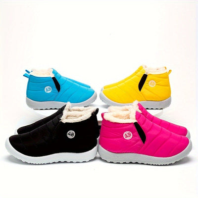 Varma, mysiga, halkfria ankelkängor i fleece, mjuka vandringskängor - Laice