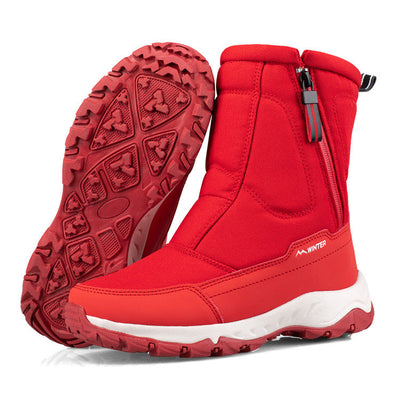 Damen-Winterstiefel mit seitlichem Reißverschluss – wasserdichte, rutschfeste, strapazierfähige Schneestiefel mit warmem Futter