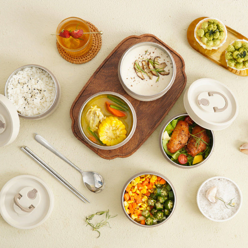 Fiambrera de acero inoxidable con aislamiento para alimentos