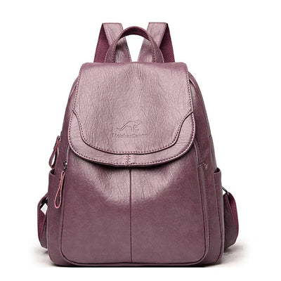 Diebstahlsicherer PU Lederrucksack für stilvolle Frauen | Edah