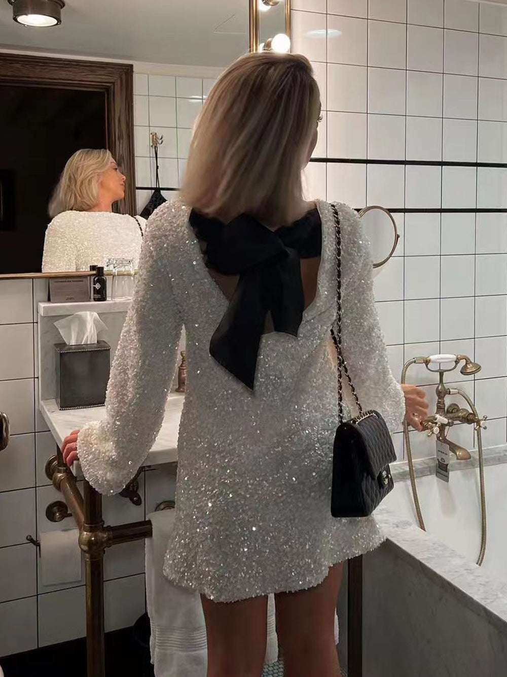 Adank - Kleid mit Fliege