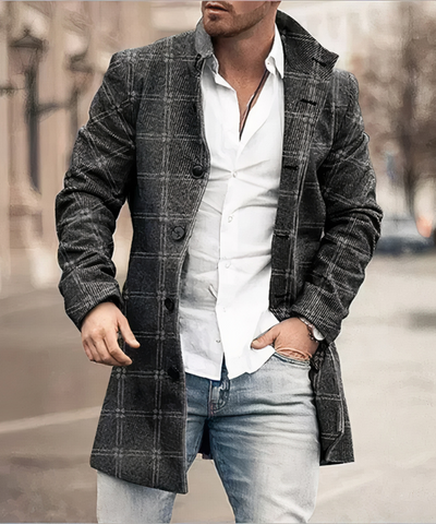 Langer, eleganter Trenchcoat für Männer