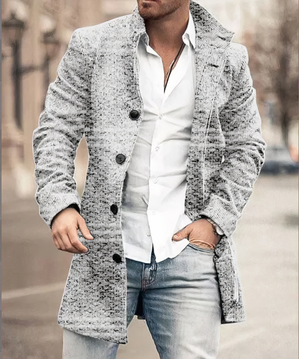 Langer, eleganter Trenchcoat für Männer
