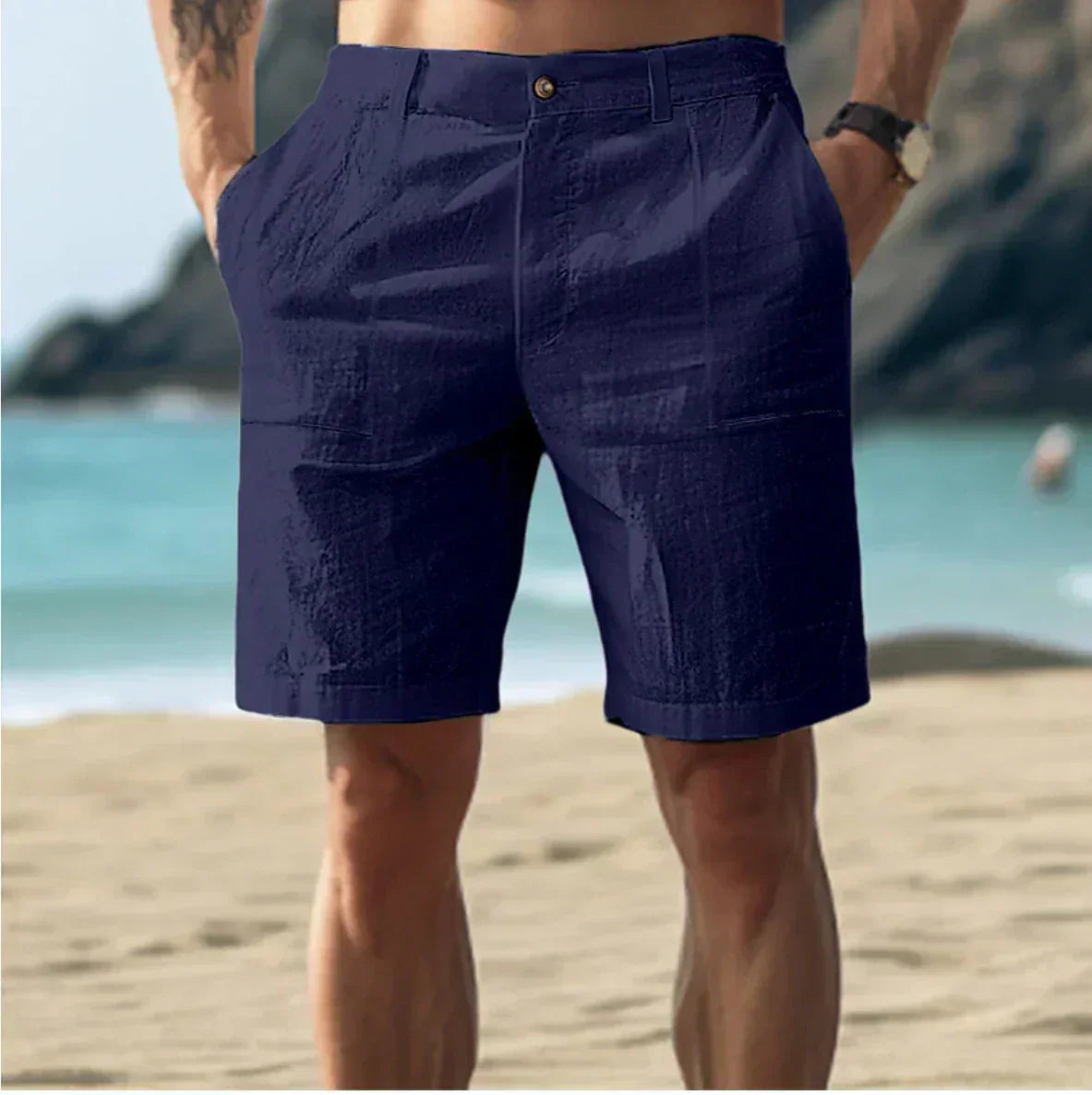Elegante natürliche Texturshorts für Männer - Lunari