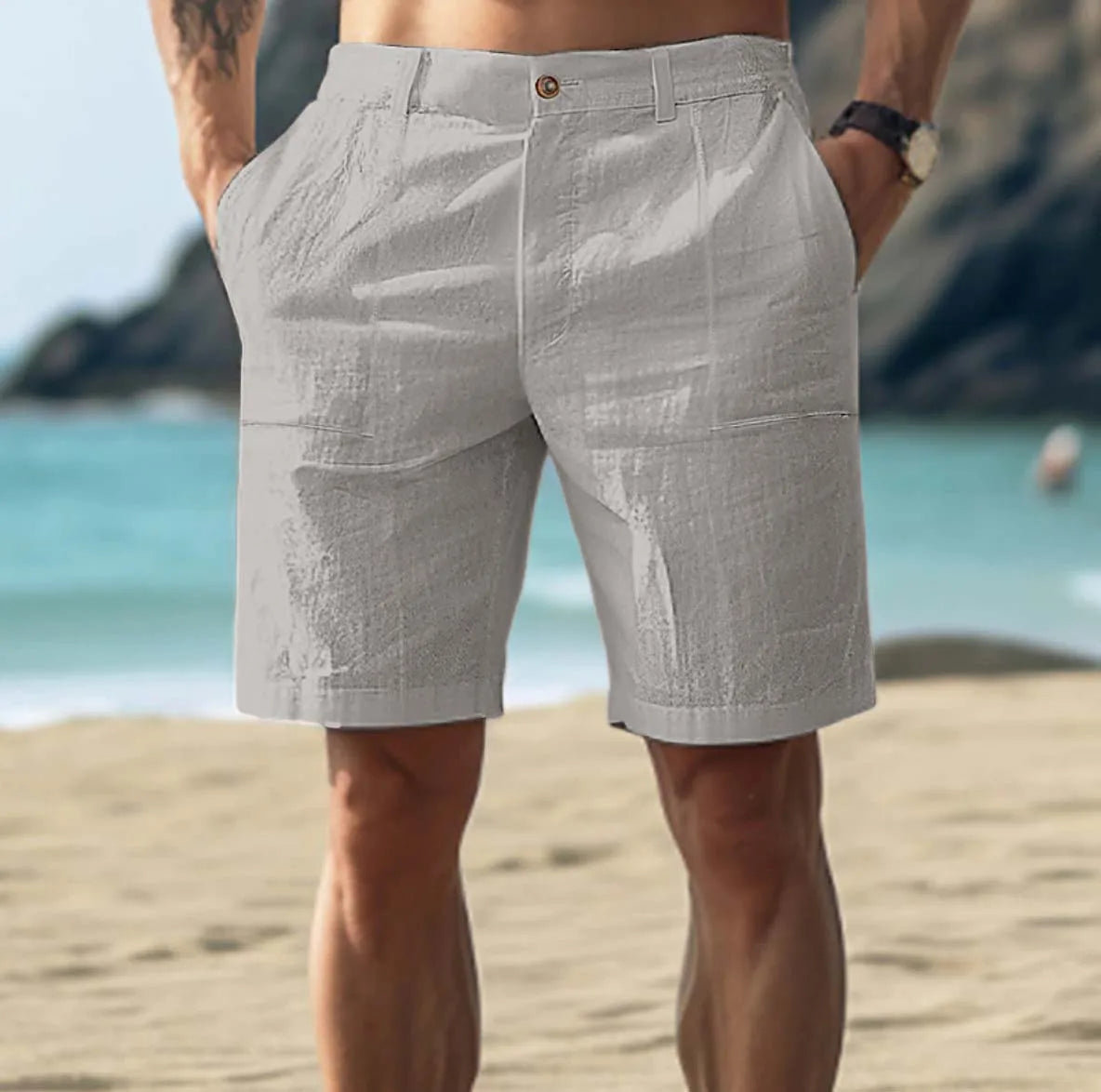 Elegante natürliche Texturshorts für Männer - Lunari