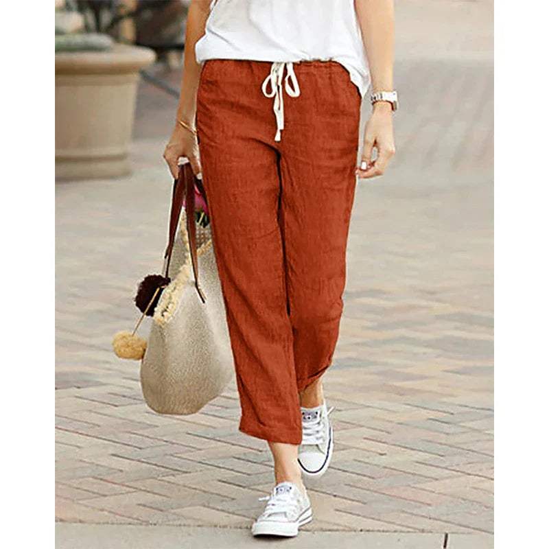 Freizeithose Damen locker 7/8 Länge atmungsaktiv Sommer