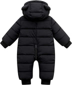 Warmer und kuscheliger Baby-Winterstrampler mit Ohren