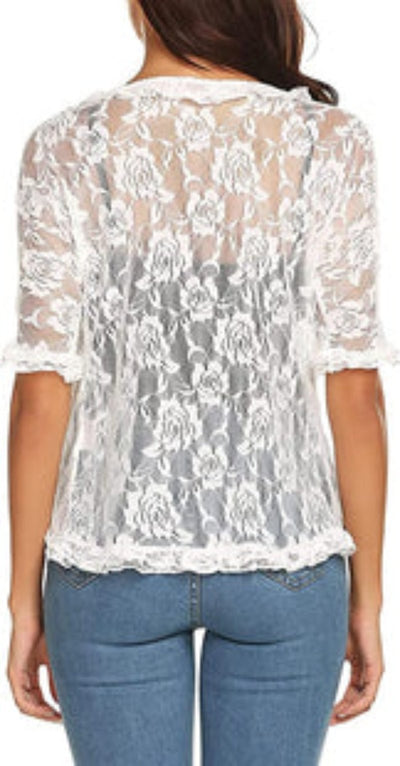 Acia - Elegantes Shrug-Top mit offener Spitze