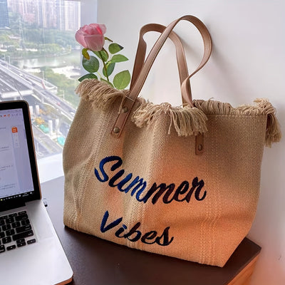 Amara | Sommertasche mit Quasten und gestickten Buchstaben