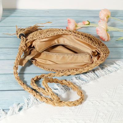 Amelia | Geometrische Runde Handgemachte Quaste Crossbody Bag