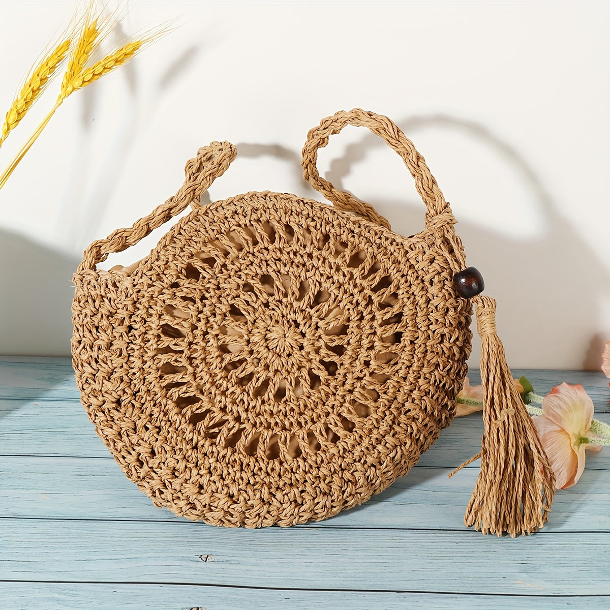 Amelia | Geometrische Runde Handgemachte Quaste Crossbody Bag