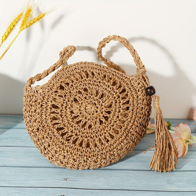 Amelia | Geometrische Runde Handgemachte Quaste Crossbody Bag