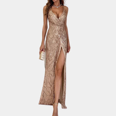 Mathilde Elegante Maxi-Kleid – Bodenlänge Kleid mit Schulterträgern